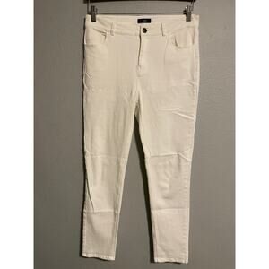 Ruti Women Jeans 32x27 White Stretch 5 Pocket High Rise Slim Leg Modern Designer